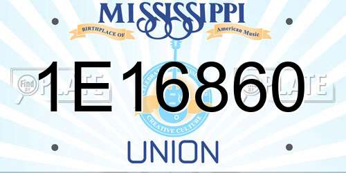 1E16860 Mississippi License Plate