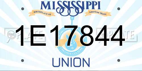 1E17844 Mississippi License Plate