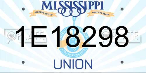 1E18298 Mississippi License Plate
