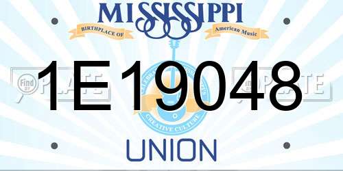 1E19048 Mississippi License Plate