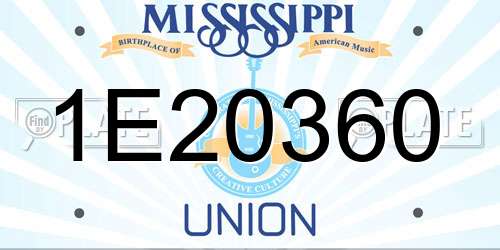 1E20360 Mississippi License Plate