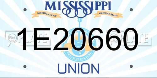 1E20660 Mississippi License Plate