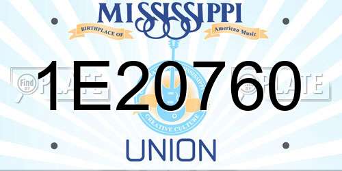 1E20760 Mississippi License Plate