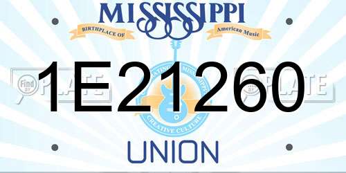 1E21260 Mississippi License Plate