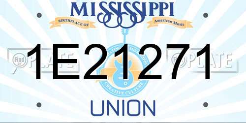 1E21271 Mississippi License Plate