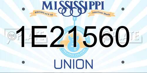 1E21560 Mississippi License Plate