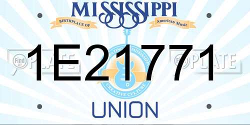 1E21771 Mississippi License Plate