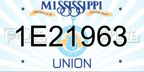 1E21963 Mississippi License Plate