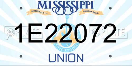 1E22072 Mississippi License Plate