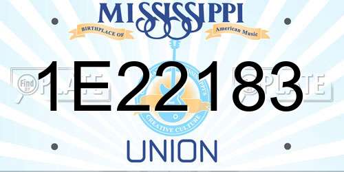 1E22183 Mississippi License Plate