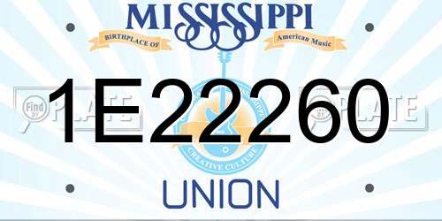 1E22260 Mississippi License Plate