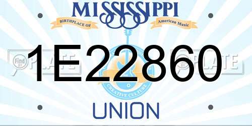 1E22860 Mississippi License Plate