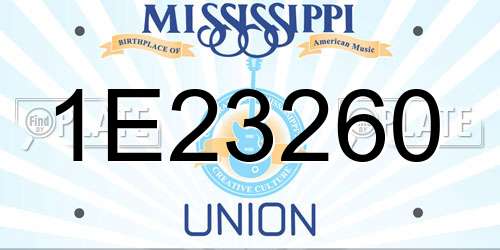 1E23260 Mississippi License Plate