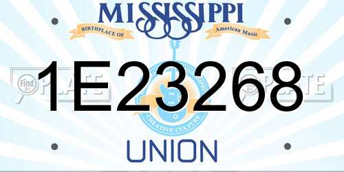 1E23268 Mississippi License Plate