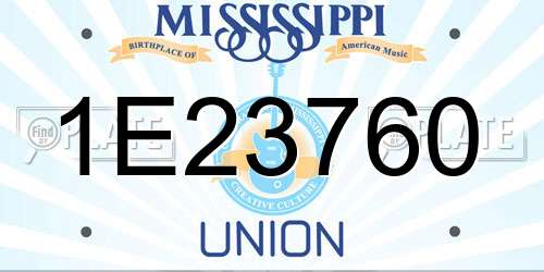 1E23760 Mississippi License Plate