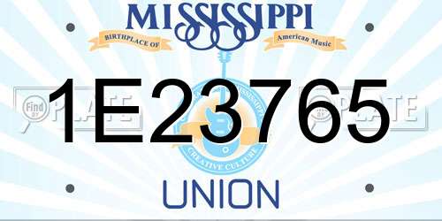 1E23765 Mississippi License Plate