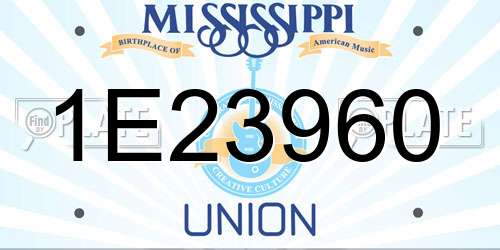 1E23960 Mississippi License Plate
