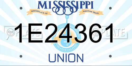 1E24361 Mississippi License Plate