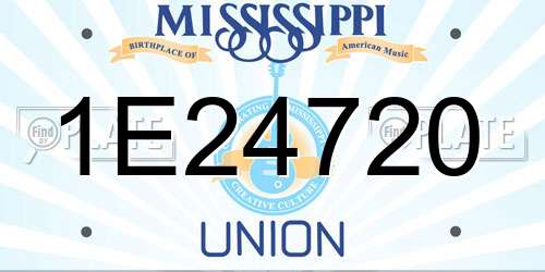 1E24720 Mississippi License Plate