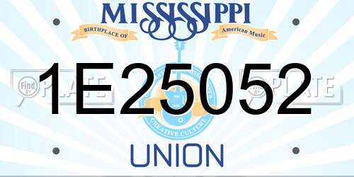 1E25052 Mississippi License Plate