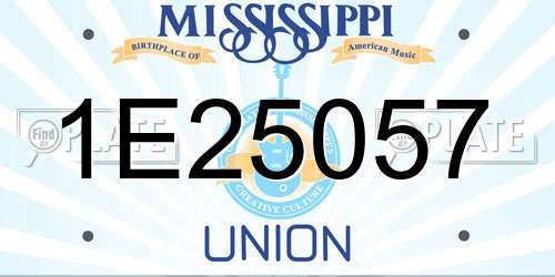 1E25057 Mississippi License Plate