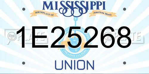 1E25268 Mississippi License Plate