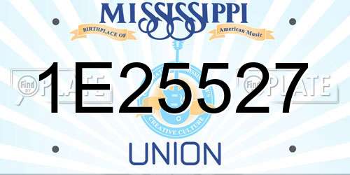1E25527 Mississippi License Plate