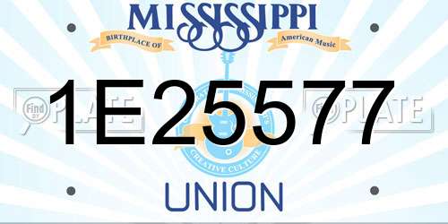 1E25577 Mississippi License Plate