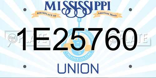 1E25760 Mississippi License Plate