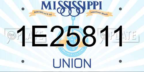 1E25811 Mississippi License Plate