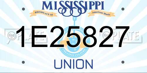1E25827 Mississippi License Plate