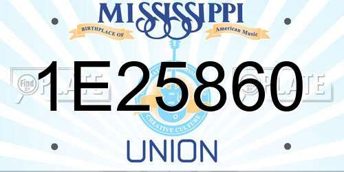 1E25860 Mississippi License Plate