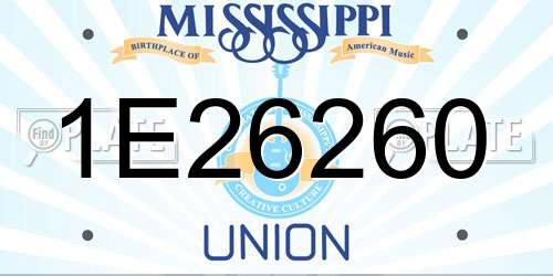 1E26260 Mississippi License Plate