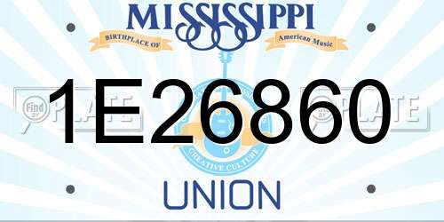 1E26860 Mississippi License Plate