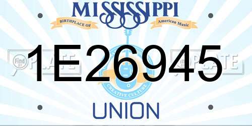 1E26945 Mississippi License Plate