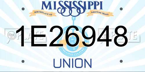 1E26948 Mississippi License Plate