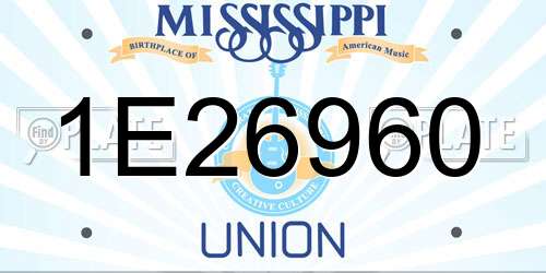 1E26960 Mississippi License Plate