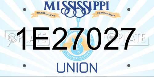 1E27027 Mississippi License Plate