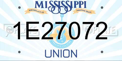 1E27072 Mississippi License Plate