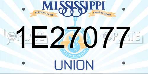 1E27077 Mississippi License Plate