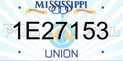 1E27153 Mississippi License Plate
