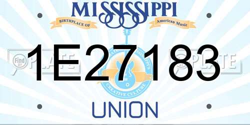 1E27183 Mississippi License Plate