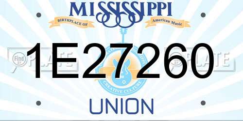 1E27260 Mississippi License Plate