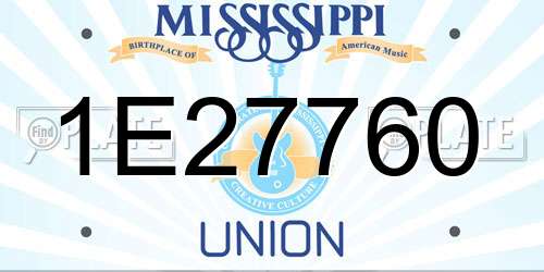 1E27760 Mississippi License Plate