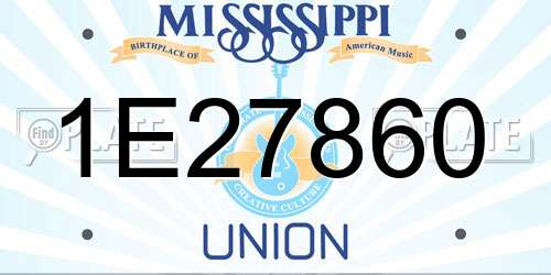 1E27860 Mississippi License Plate