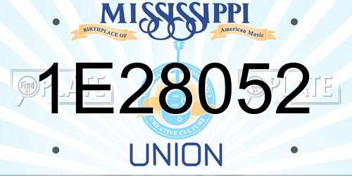 1E28052 Mississippi License Plate