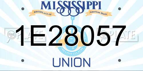 1E28057 Mississippi License Plate
