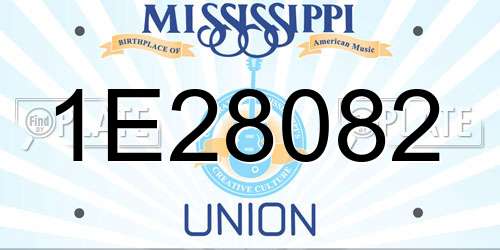 1E28082 Mississippi License Plate