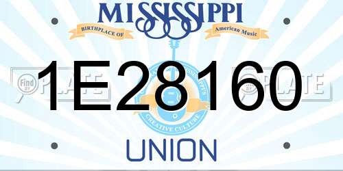 1E28160 Mississippi License Plate