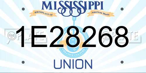 1E28268 Mississippi License Plate